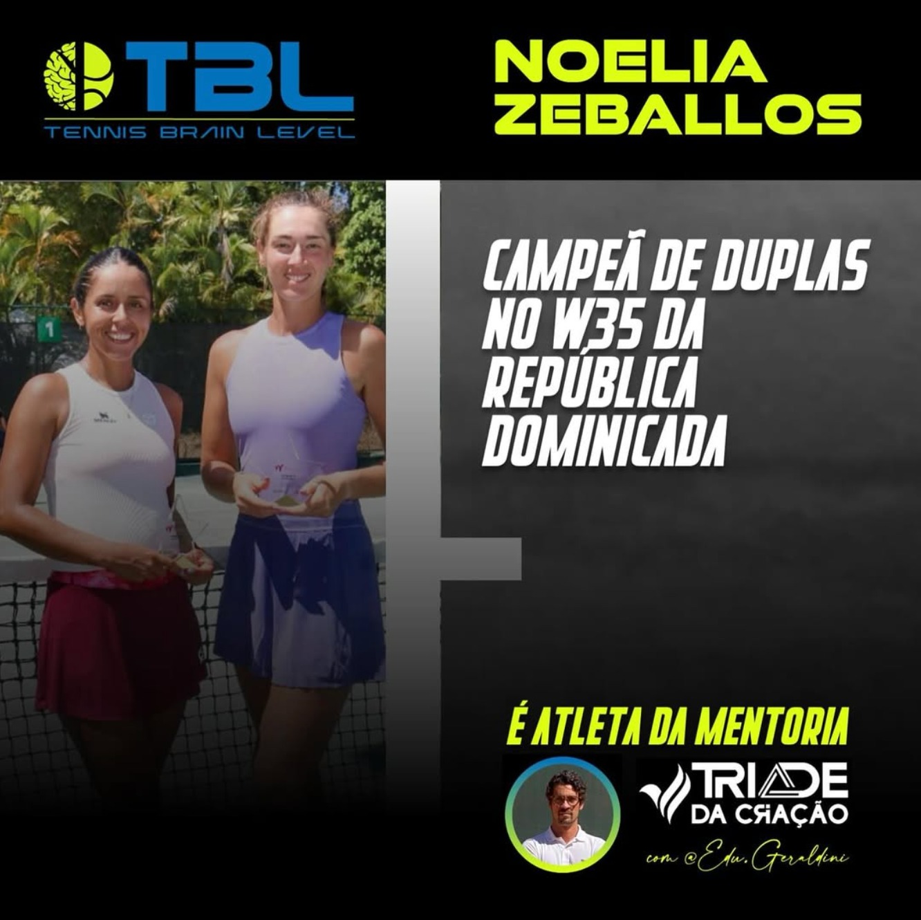 Noelia Zeballos — campeã de duplas no W35 da República Dominicana